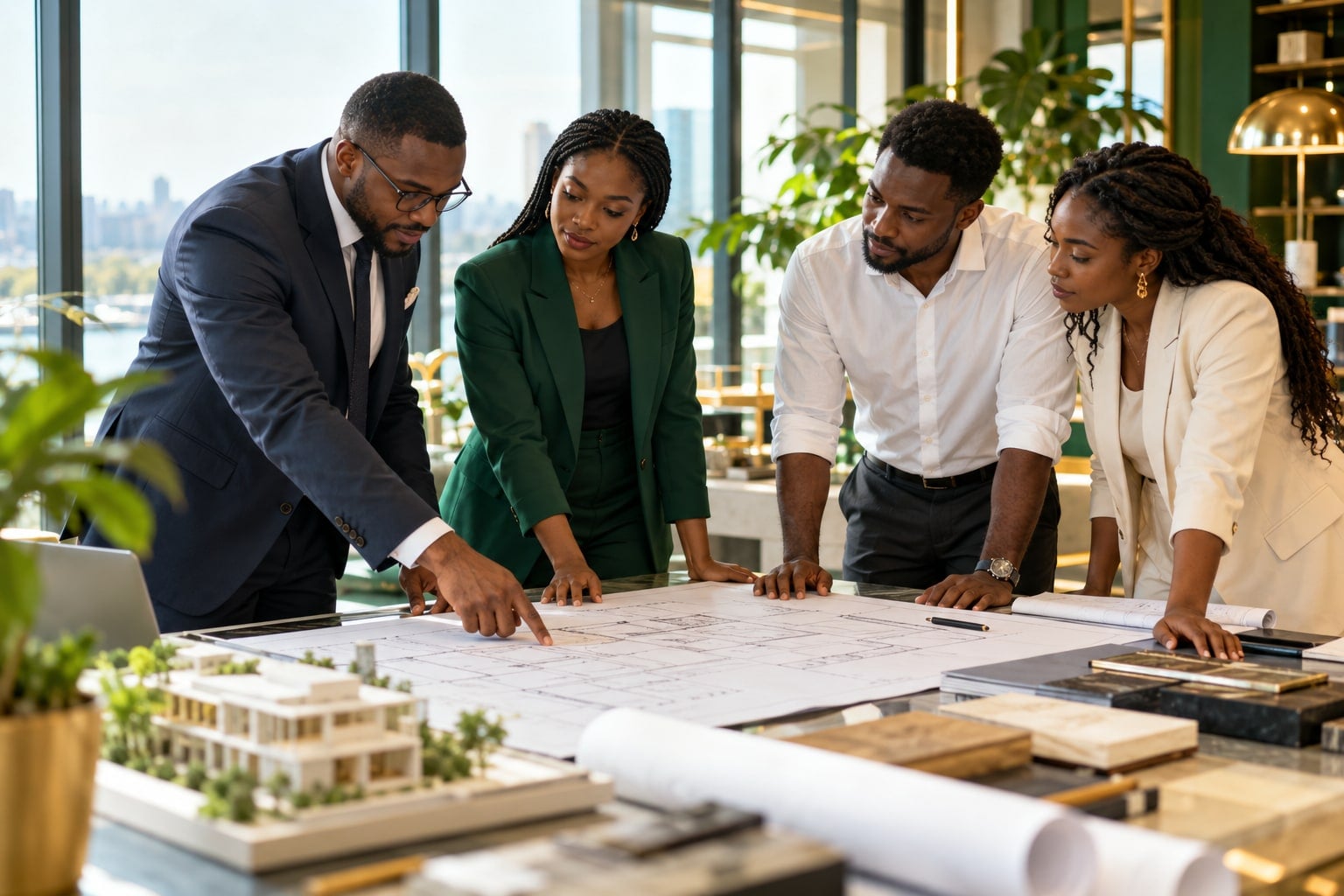 Échange professionnel dans un bureau lumineux